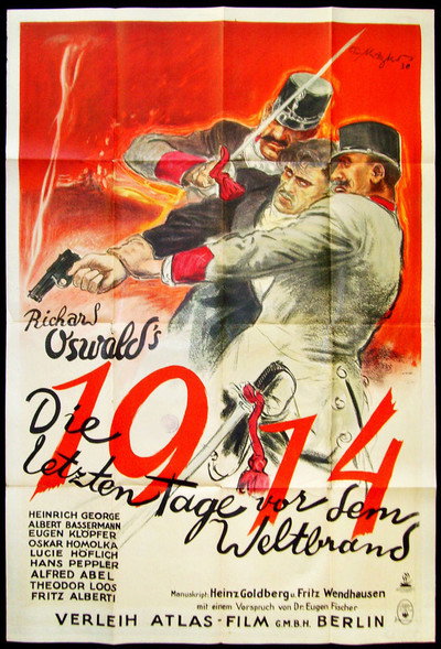 Póster de 1914, die letzten Tage vor dem Weltbrand