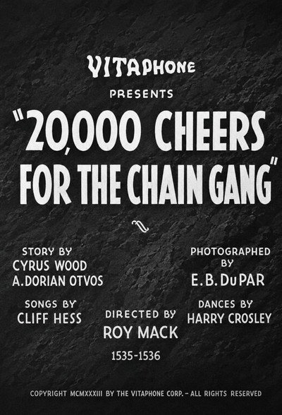 Póster de 20, 000 Cheers for the Chain Gang