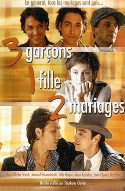 Póster de 3 Guys, 1 Girl, 2 Weddings