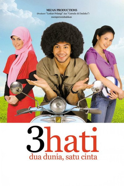 Póster de 3 Hati, Dua Dunia, Satu Cinta