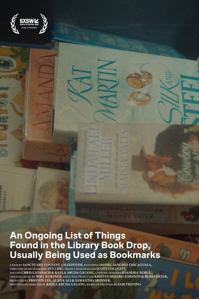 Póster de An Ongoing List of Things Found in the Library Book Drop, Usually Being Used as Bookmarks
