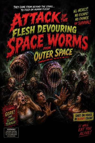 Póster de Attack of the Flesh Devouring Space Worms from Outer Space