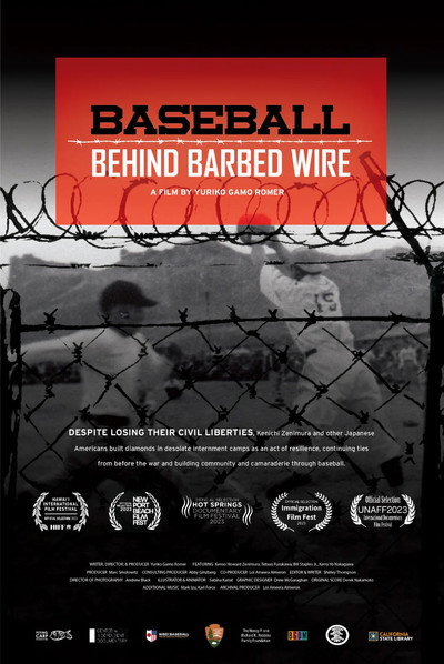 Póster de Baseball Behind Barbed Wire
