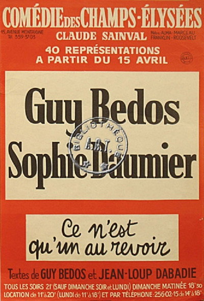 Póster de Bedos & Daumier - Ce n'est qu'un au revoir