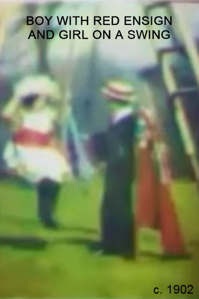 Póster de Boy with Red Ensign and Girl on a Swing
