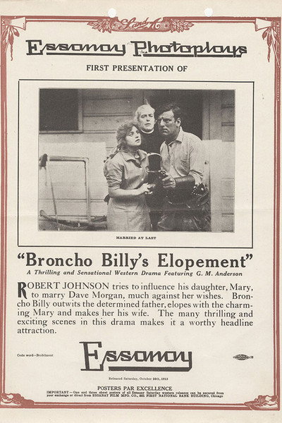 Póster de Broncho Billy's Elopement