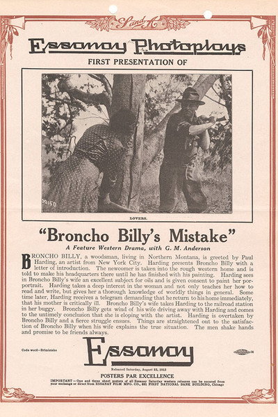 Póster de Broncho Billy's Mistake