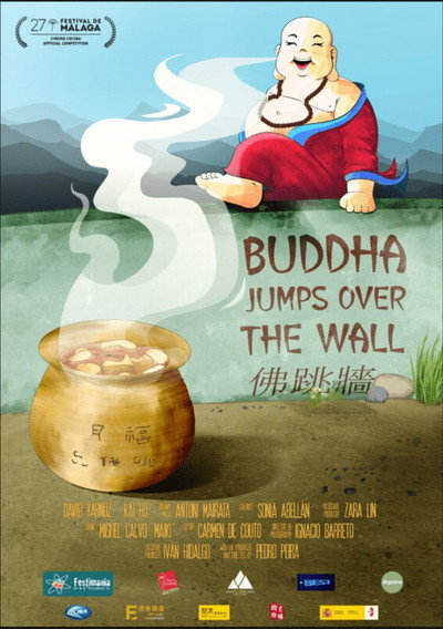 Póster de Buddha jumps over the wall