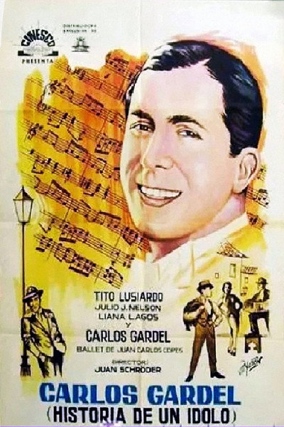 Póster de Carlos Gardel, historia de un ídolo