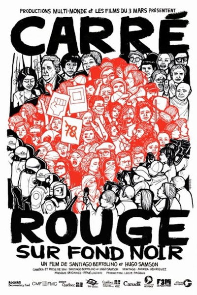Póster de Carré rouge sur fond noir