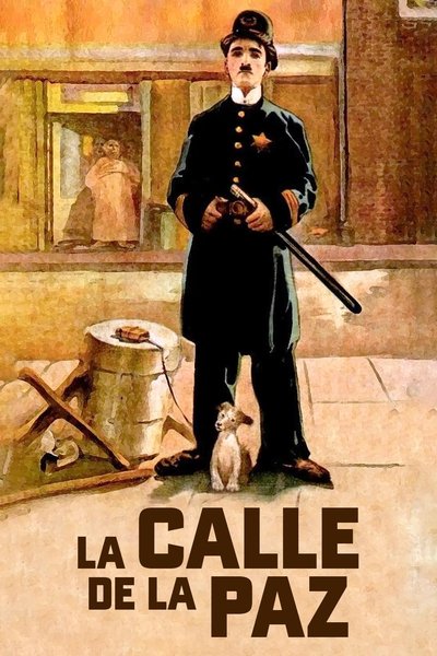 Póster de Charlot en la calle de la paz