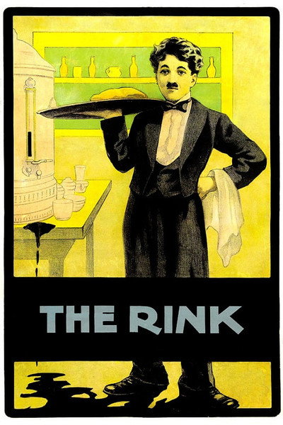 Póster de Charlot, héroe del patín