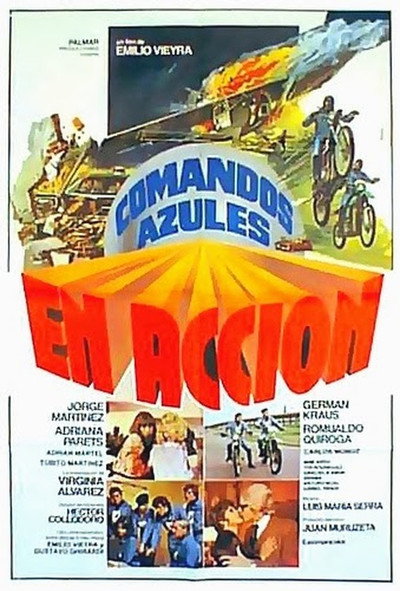 Póster de Comandos azules en acción