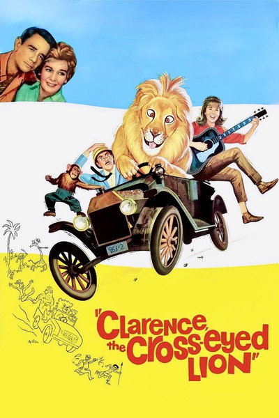 Póster de Daktari Clarence, el león bizco