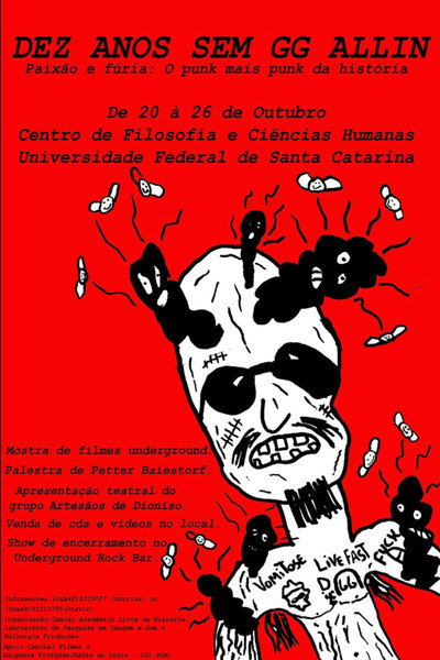 Póster de Dez Anos sem GG Allin