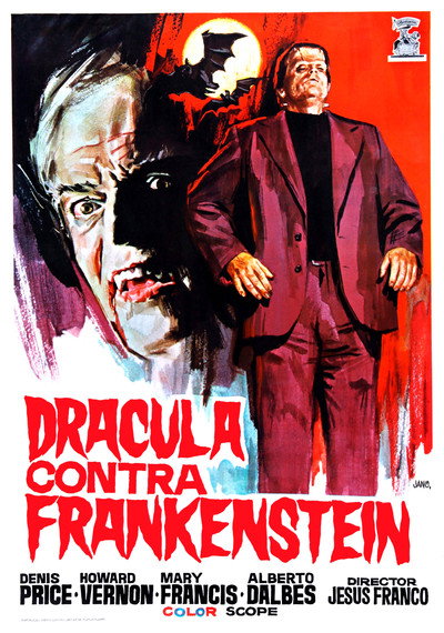 Póster de Drácula contra Frankenstein
