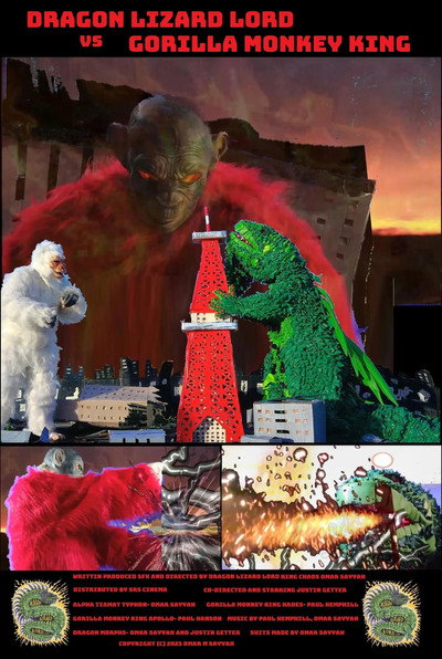 Póster de Dragon Lizard Lord vs Gorilla Monkey King