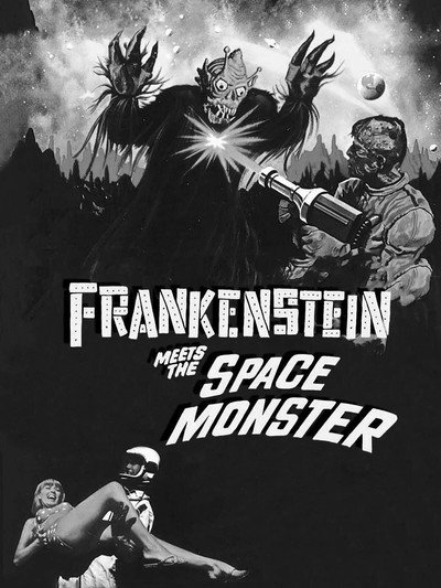 Póster de Frankenstein contra el monstruo del espacio
