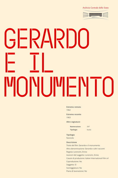 Póster de Gerardo e il monumento