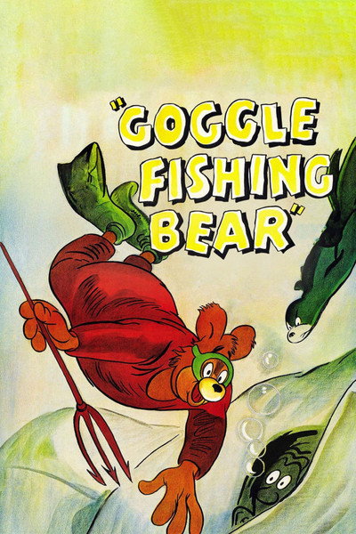 Póster de Goggle Fishing Bear