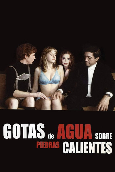 Póster de Gotas de agua sobre piedras calientes