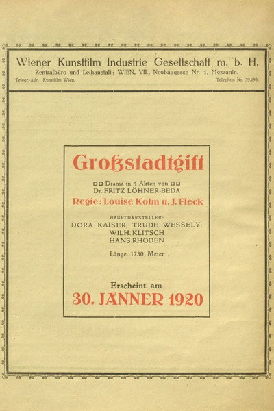 Póster de Großstadtgift
