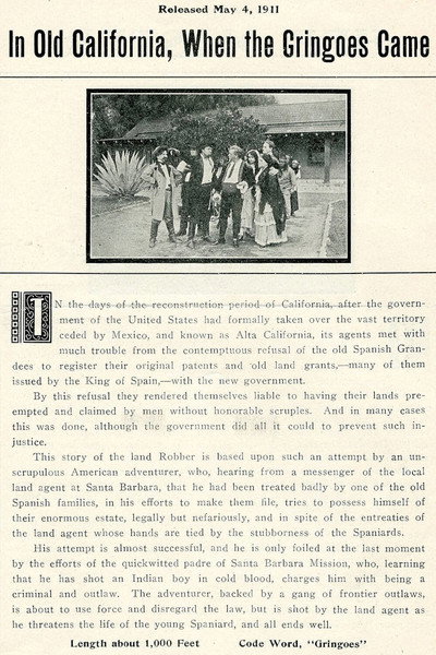 Póster de In Old California When the Gringos Came