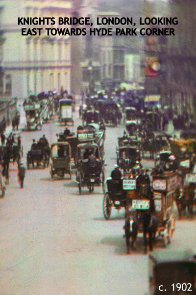 Póster de Knights Bridge, London, Looking East Towards Hyde Park Corner