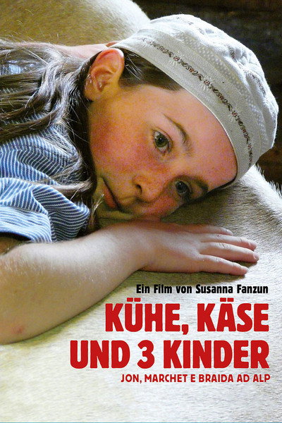 Póster de Kühe, Käse und drei Kinder