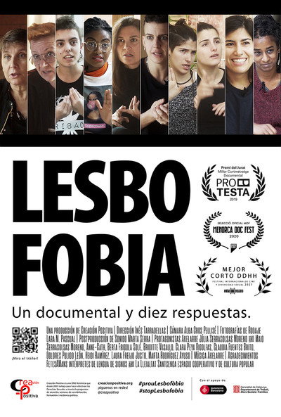 Póster de Lesbofòbia. Un documental i deu respostes.