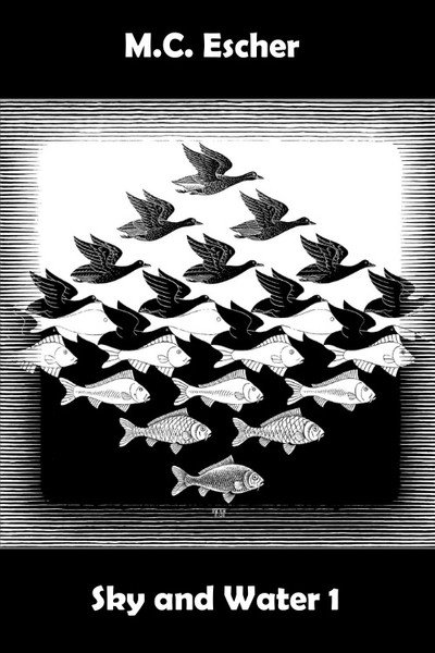 Póster de M.C. Escher: Sky and Water 1