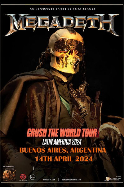 Póster de Megadeth Crush the World Tour