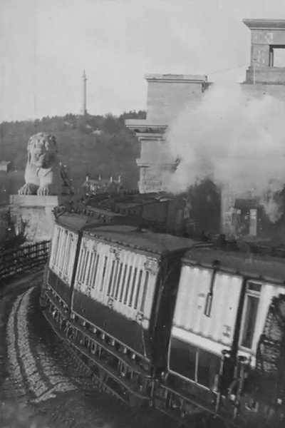 Póster de Menai Bridge, the Day Irish Mail from Euston Entering the Tubular Bridge Over the Menai Straits