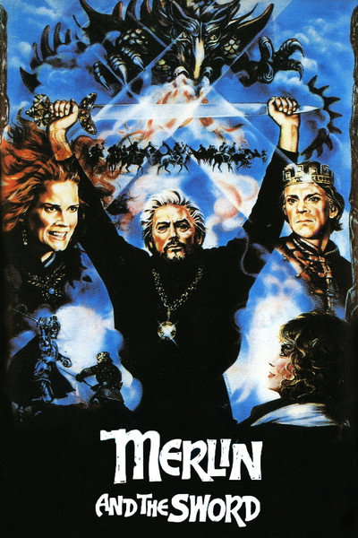 Póster de Merlín y Excalibur