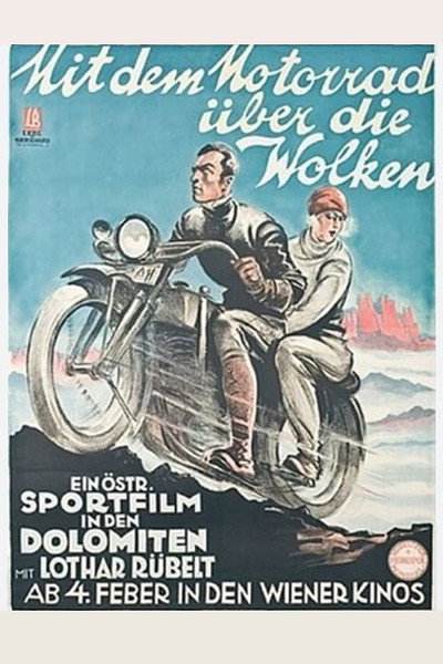 Póster de Mit dem Motorrad über die Wolken