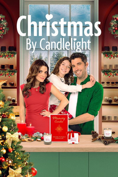 Póster de Navidad a la luz de las velas