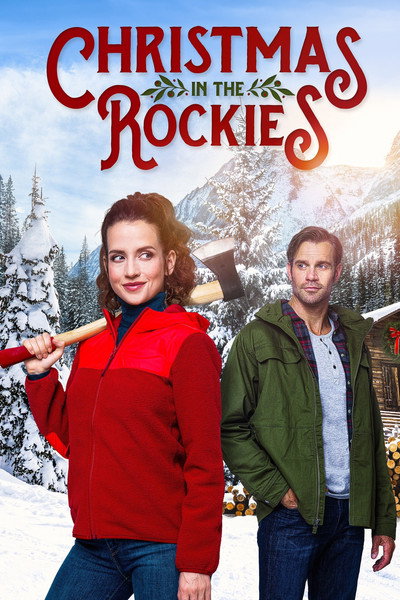 Póster de Navidad en las Montañas Rocosas