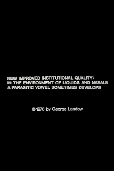 Póster de New Improved Institutional Quality: In the Environment of Liquids and Nasals a Parasitic Vowel Sometimes Develops