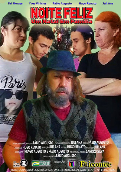 Póster de Noite Feliz. Um natal em família.