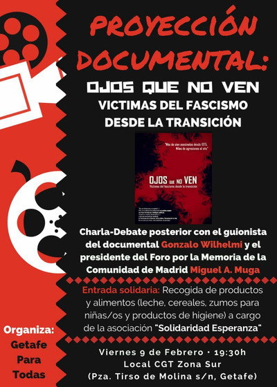Póster de Ojos que no ven, víctimas del fascismo desde la transición