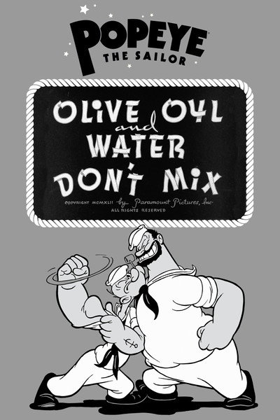 Póster de Olive Oyl and Water Don't Mix