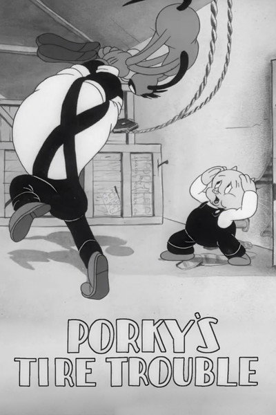 Póster de Porky y los neumáticos