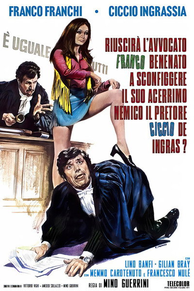 Póster de Riuscirà l'avv. Franco Benenato a sconfiggere il suo acerrimo nemico il pretore Ciccio De Ingras?