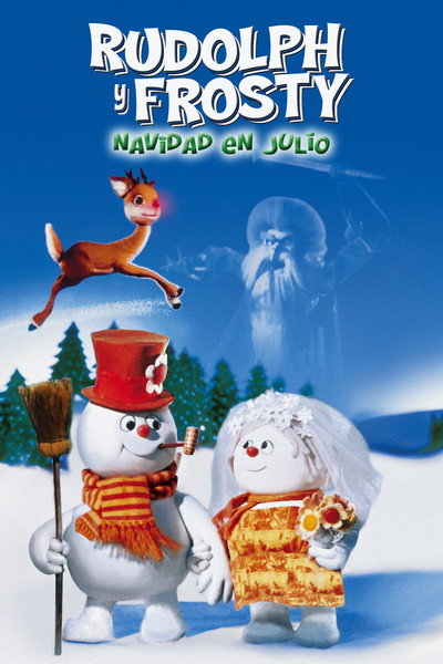 Póster de Rudolph y Frosty en Navidad en Julio
