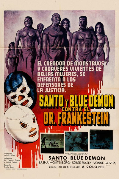 Póster de Santo and Blue Demon vs. Dr. Frankenstein