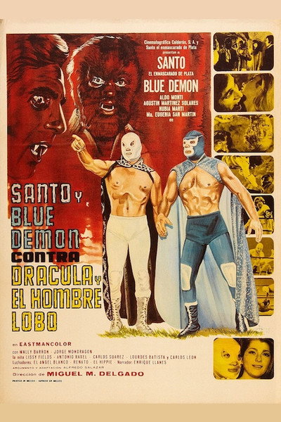 Póster de Santo and Blue Demon vs. Dracula and the Wolf Man