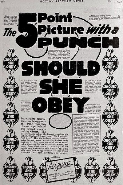 Póster de Should She Obey?