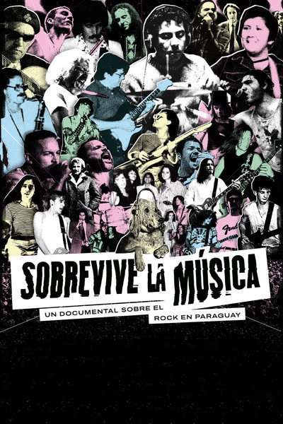 Póster de Sobrevive la música, un documental sobre el rock en Paraguay