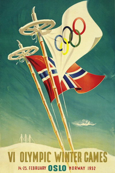 Póster de The VI Olympic Winter Games, Oslo 1952