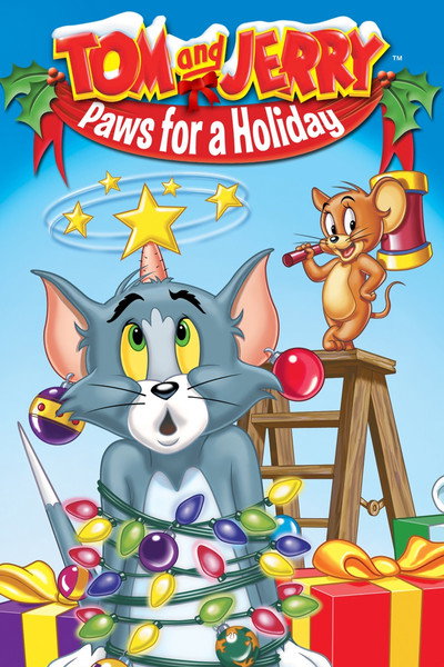 Póster de Tom y Jerry en la navidad